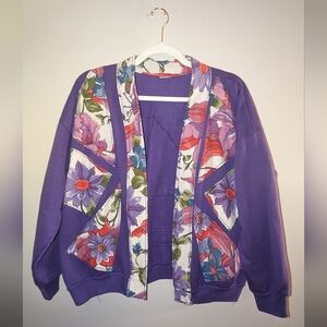 Vintage Purple Patchwork Cardigan